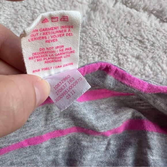 Victoria's Secret PINK | Gray and Pink Striped Romper | Size Medium - Picture 6 of 10